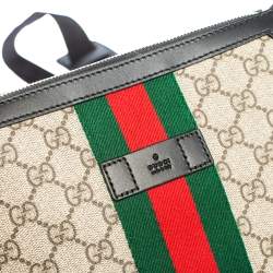 Gucci Beige GG Supreme Canvas Web Flat Messenger bag