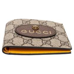 Gucci Neo Vintage Beige/Brown GG Supreme And Leather Wallet