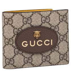 Gucci Neo Vintage Beige/Brown GG Supreme And Leather Wallet