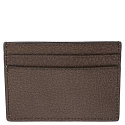Gucci Beige/Brown GG Supreme Canvas and Leather Tian Card Holder