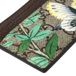 Gucci Beige/Brown GG Supreme Canvas and Leather Tian Card Holder