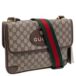 Gucci Beige/Brown GG Supreme Canvas And Leather Neo Vintage Messenger Bag