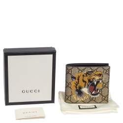 Gucci Multicolor Tiger Print GG Supreme Bifold Wallet