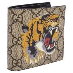 Gucci Multicolor Tiger Print GG Supreme Bifold Wallet