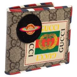Gucci Beige GG Supreme Canvas Courrier Bifold Wallet