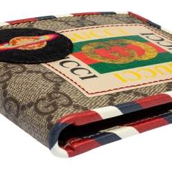 Gucci Beige GG Supreme Canvas Courrier Bifold Wallet