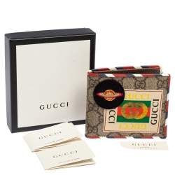 Gucci Beige GG Supreme Canvas Courrier Bifold Wallet