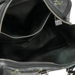Gucci Black Tiger Print GG Supreme Canvas and Leather Carry On Duffel Bag