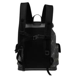Gucci Black/Grey GG Supreme Canvas And Leather Bestiary Drawstring Backpack