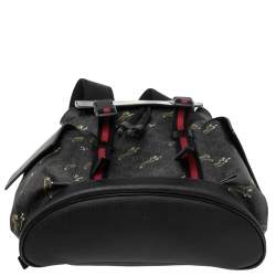 Gucci Black/Grey GG Supreme Canvas And Leather Bestiary Drawstring Backpack