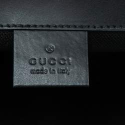 Gucci Black/Grey GG Supreme Canvas And Leather Bestiary Drawstring Backpack