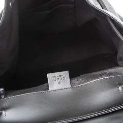 Gucci Black/Grey GG Supreme Canvas And Leather Bestiary Drawstring Backpack