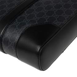 Gucci Black/Grey GG Supreme Canvas and Leather Briefcase