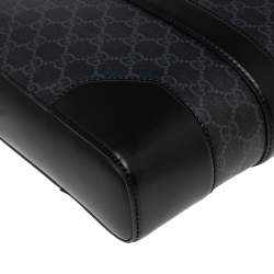 Gucci Black/Grey GG Supreme Canvas and Leather Briefcase