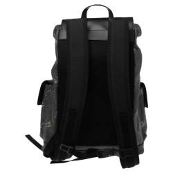 Gucci Black/Grey GG Supreme Canvas And Leather Bestiary Drawstring Backpack