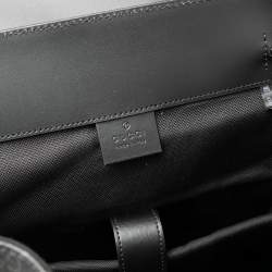 Gucci Black/Grey GG Supreme Canvas And Leather Bestiary Drawstring Backpack