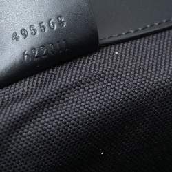 Gucci Black/Grey GG Supreme Canvas And Leather Bestiary Drawstring Backpack