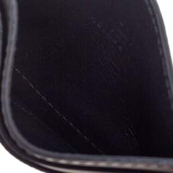 Pre Owned Gucci Black/Grey GG Supreme Canvas and Leather Wolf Printed Card Case