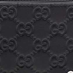 Gucci Black Guccissima Leather GG Signature Bifold Wallet