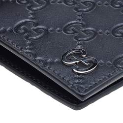 Gucci Black Guccissima Leather GG Signature Bifold Wallet