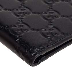 Pre Owned Gucci Black Guccissima Leather Bifold Wallet