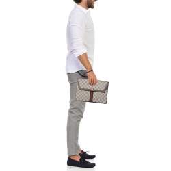 Gucci Beige/Brown GG Supreme Canvas and Leather Ophidia Pouch