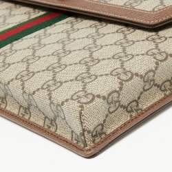 Gucci Beige/Brown GG Supreme Canvas and Leather Ophidia Pouch