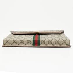 Gucci Beige/Brown GG Supreme Canvas and Leather Ophidia Pouch