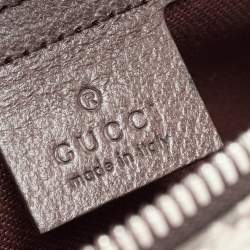 Pre Owned Gucci Brown/Beige GG Supreme Canvas and Leather Square Messenger Bag