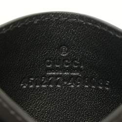 Gucci Grey/Black GG Supreme Canvas and Leather Wolf Card Holder