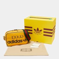 Pre Owned Gucci x Adidas Mustard Leather Small Crossbody Bag