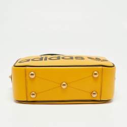 Pre Owned Gucci x Adidas Mustard Leather Small Crossbody Bag