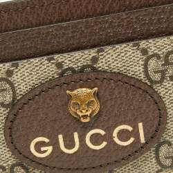 Gucci Tri Color GG Supreme Canvas and Leather Neo Vintage Card Case
