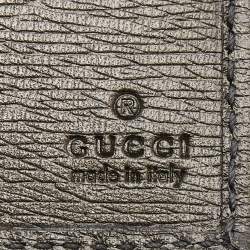Pre Owned Gucci Olive Green Leather Interlocking G Bifold wallet