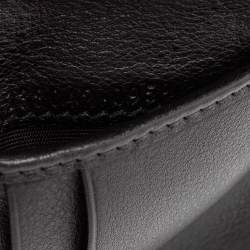 Pre Owned Gucci Black Guccissima Leather Web Bifold Wallet