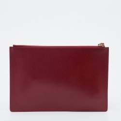 Gucci Beige/Red GG Supreme Canvas And Leather Large Tian Zip Pouch