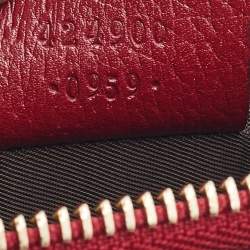 Gucci Beige/Red GG Supreme Canvas And Leather Large Tian Zip Pouch
