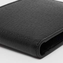 Gucci Black Pebbled Leather GG Marmont Bi-Fold Wallet
