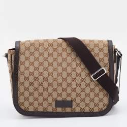 Gucci Monogram Large Flap Messenger Bag