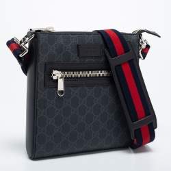 Gucci Black/Grey GG Supreme Messenger Bag