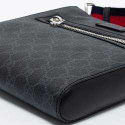 Gucci Black/Grey GG Supreme Messenger Bag