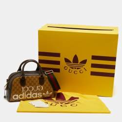 Gucci x Adidas Beige/Brown GG Crystal Canvas and Leather Mini Duffle Bag