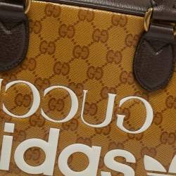 Gucci x Adidas Beige/Brown GG Crystal Canvas and Leather Mini Duffle Bag