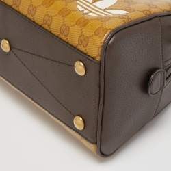 Gucci x Adidas Beige/Brown GG Crystal Canvas and Leather Mini Duffle Bag