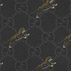 Gucci Black GG Supreme Canvas Tiger Print Bifold Wallet
