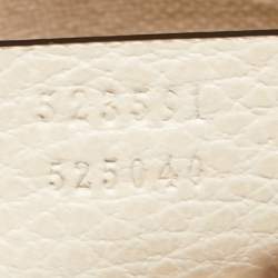 Gucci Off White Logo Print Leather Messenger Bag