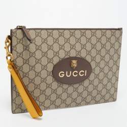 Gucci Beige GG Supreme Canvas Neo Vintage Pouch