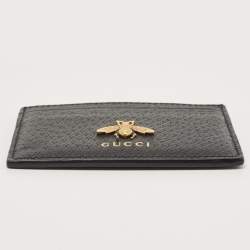 Gucci Black Leather Animalier Card Holder