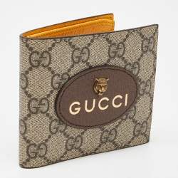 Gucci Beige GG Supreme Canvas and Leather Bifold Wallet