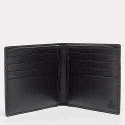 Pre Owned Gucci Black Leather GG Marmont Bifold Wallet